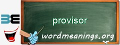 WordMeaning blackboard for provisor